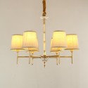 Fine Brass Crystal Chandelier with Fabric Shades