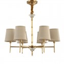 Fine Brass Crystal Chandelier with Fabric Shades