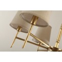 Fine Brass Crystal Chandelier with Fabric Shades