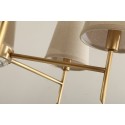 Fine Brass Crystal Chandelier with Fabric Shades