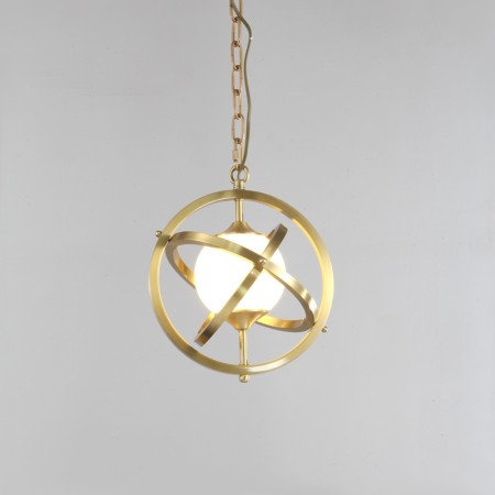 Globe Fine Brass 1 Light Pendant Light