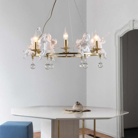 Fine Brass 6 Light Chandelier