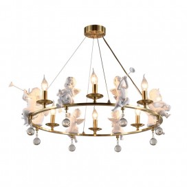 Fine Brass 8 Light Candle Style Chandelier