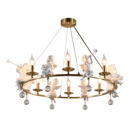 Fine Brass 8 Light Chandelier