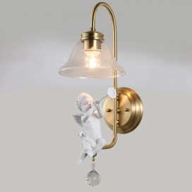 Fine Brass 1 Light Wall Sconce with Glass Shade