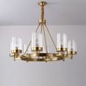 Fine Brass 8 Light Chandelier with Glass Shades