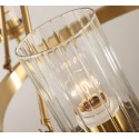 Fine Brass 8 Light Chandelier with Glass Shades