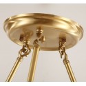 Fine Brass 8 Light Chandelier with Glass Shades