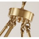 Fine Brass 8 Light Chandelier with Glass Shades