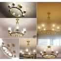 Fine Brass 8 Light Chandelier with Glass Shades