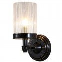 Black Fine Brass 1 Light Wall Sconce with Glass Shade