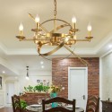 Fine Brass 6 Light Chandelier