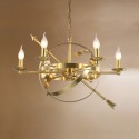 Fine Brass 6 Light Chandelier