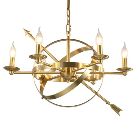 Fine Brass 6 Light Chandelier