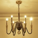 Fine Brass 6 Light Chandelier