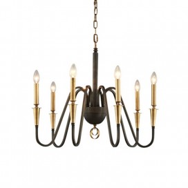 Fine Brass 6 Light Candle Style Chandelier