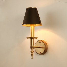 Fine Brass 1 Light Wall Sconce with Brass Shade
