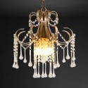 Fine Brass 3 Light Crystal Chandelier