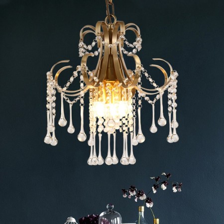 Fine Brass 3 Light Crystal Chandelier