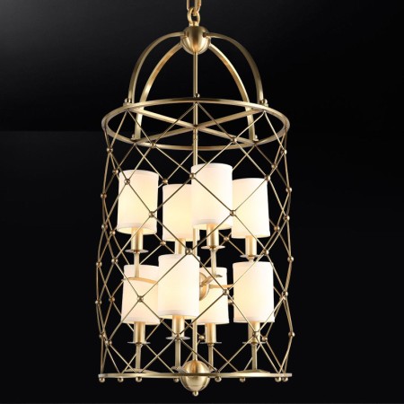 Fine Brass 8 Light Chandelier