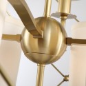 Cage Fine Brass 6 Light Chandelier with Glass Shades