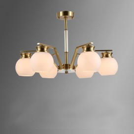 Fine Brass 6 Light Crystal Chandelier