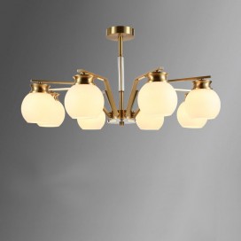 Fine Brass 8 Light Crystal Chandelier