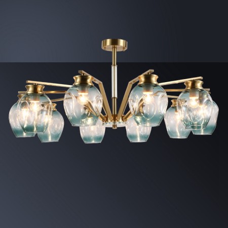 Fine Brass 10 Light Crystal Chandelier