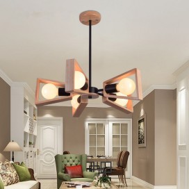 5 Light Wood Single Tier Modern/ Contemporary Chandelier