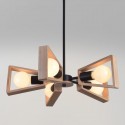 5 Light Wood Single Tier Modern/ Contemporary Chandelier