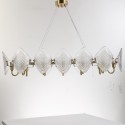 Fine Brass 12 Light Chandelier with Glass Shades