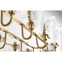 Fine Brass 12 Light Chandelier with Glass Shades