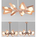 8 Light Wood Single Tier Modern/ Contemporary Chandelier