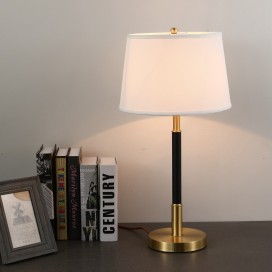 Fine Brass 1 Light Table Lamp with Fabric Shade