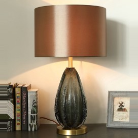 Fine Brass 1 Light Table Lamp with Fabric Shade