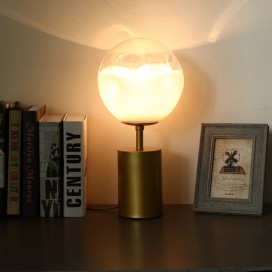 Fine Brass 1 Light Table Lamp with Fabric Shade