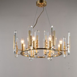 Fine Brass 8 Light Crystal Chandelier