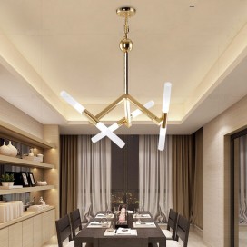 Modern/ Contemporary Two Tiers 6 Light Golden Chandelier