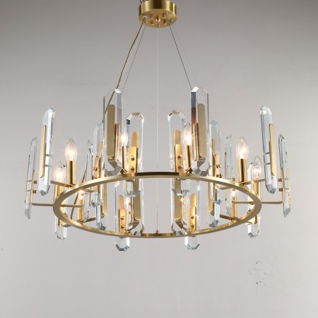 Fine Brass 10 Light Crystal Chandelier