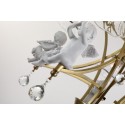 Fine Brass 3 Light Crystal Chandelier with Glass Shades