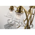 Fine Brass 3 Light Crystal Chandelier with Glass Shades