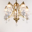 Fine Brass 5 Light Crystal Chandelier