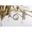 Fine Brass 8 Light Crystal Chandelier with Glass Shades