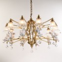 Fine Brass 10 Light Crystal Chandelier