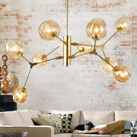 9 Light Two Tiers Modern/ Contemporary Chandelier with Glass Shade