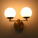 Fine Brass 2 Light Wall Sconce with Glass Shades