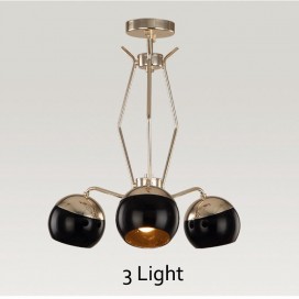 3 Light Single Tier Modern/ Contemporary Metal Chandelier with Glass Shade
