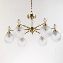 Fine Brass 6 Light Crystal Chandelier