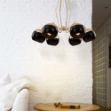 6 Light Single Tier Modern/ Contemporary Metal Chandelier with Glass Shade