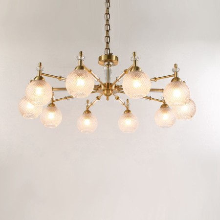 Fine Brass 10 Light Crystal Chandelier